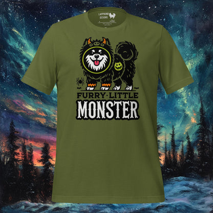 T-shirt petit monstre à fourrure – Costume de monstre d'Halloween pour chien finlandais de Laponie