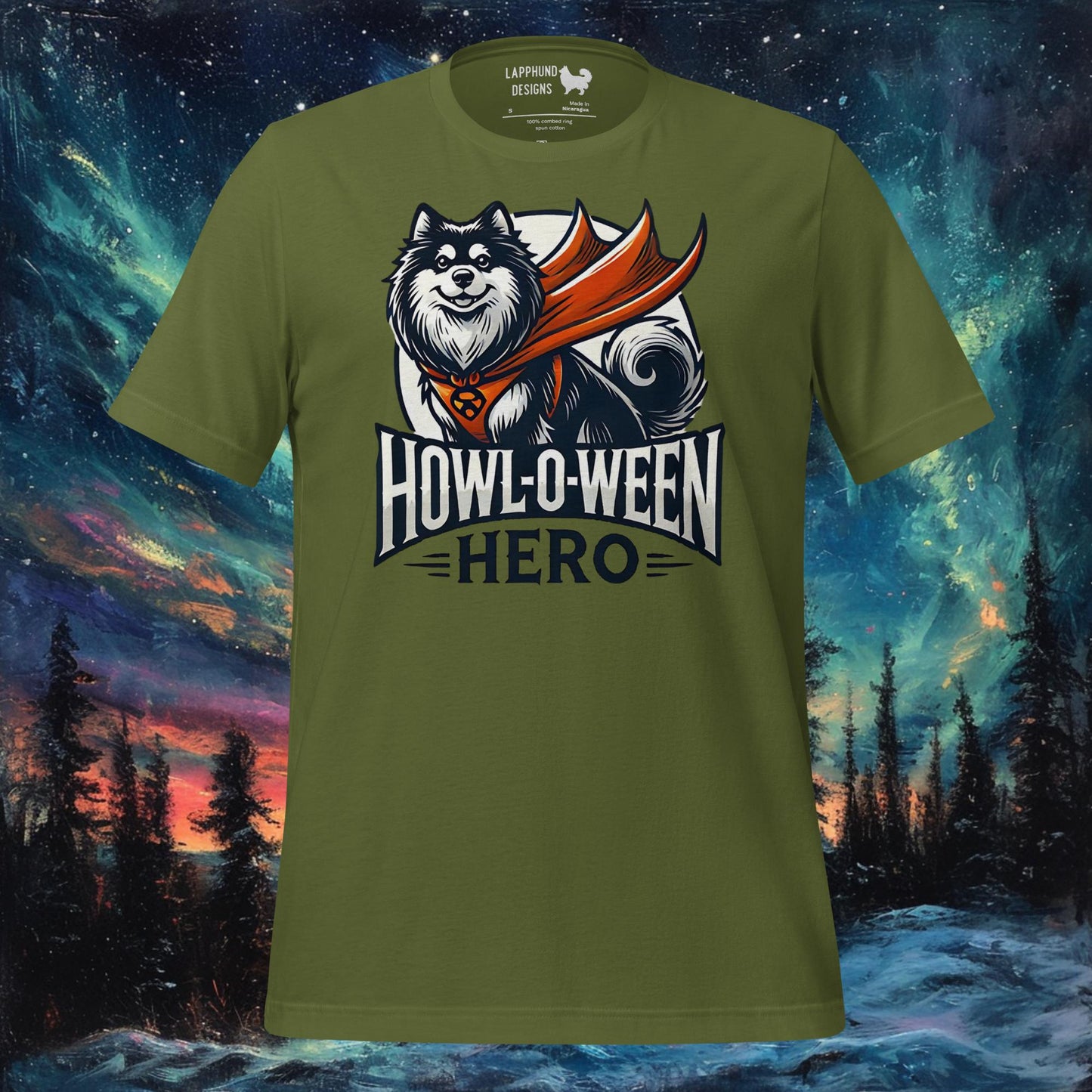 Howl-O-Ween Hero T-paita – Suomen lapinkoiran supersankari Halloween Design