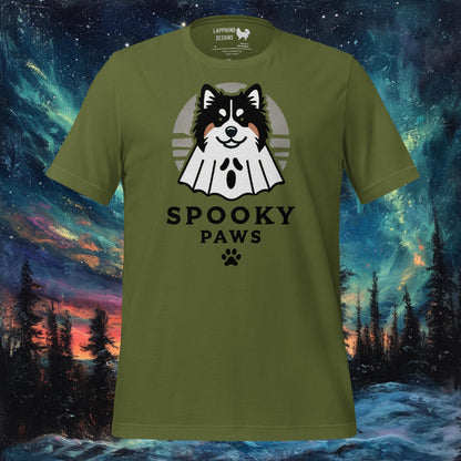 Spooky Paws T-paita – Finnish Lapphund Ghost Halloween Design