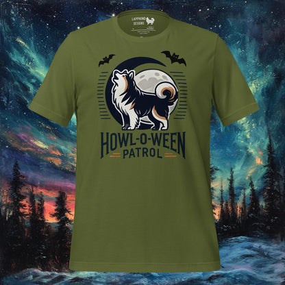 Howl-O-Ween Patrol T-paita – suomalainen lapinkoira Halloween Howling Design