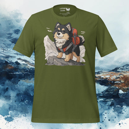 Summit Seeker Lapphund T-Shirt – Finnish Lapphund Mountain Adventure Design