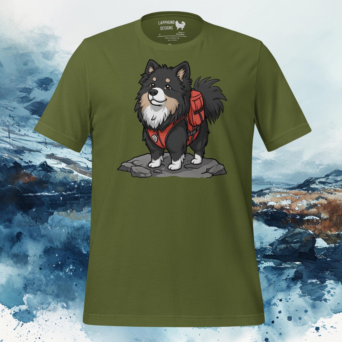 Pathfinder Lapphund T-Shirt – Finnish Lapphund Hiking Adventure Design