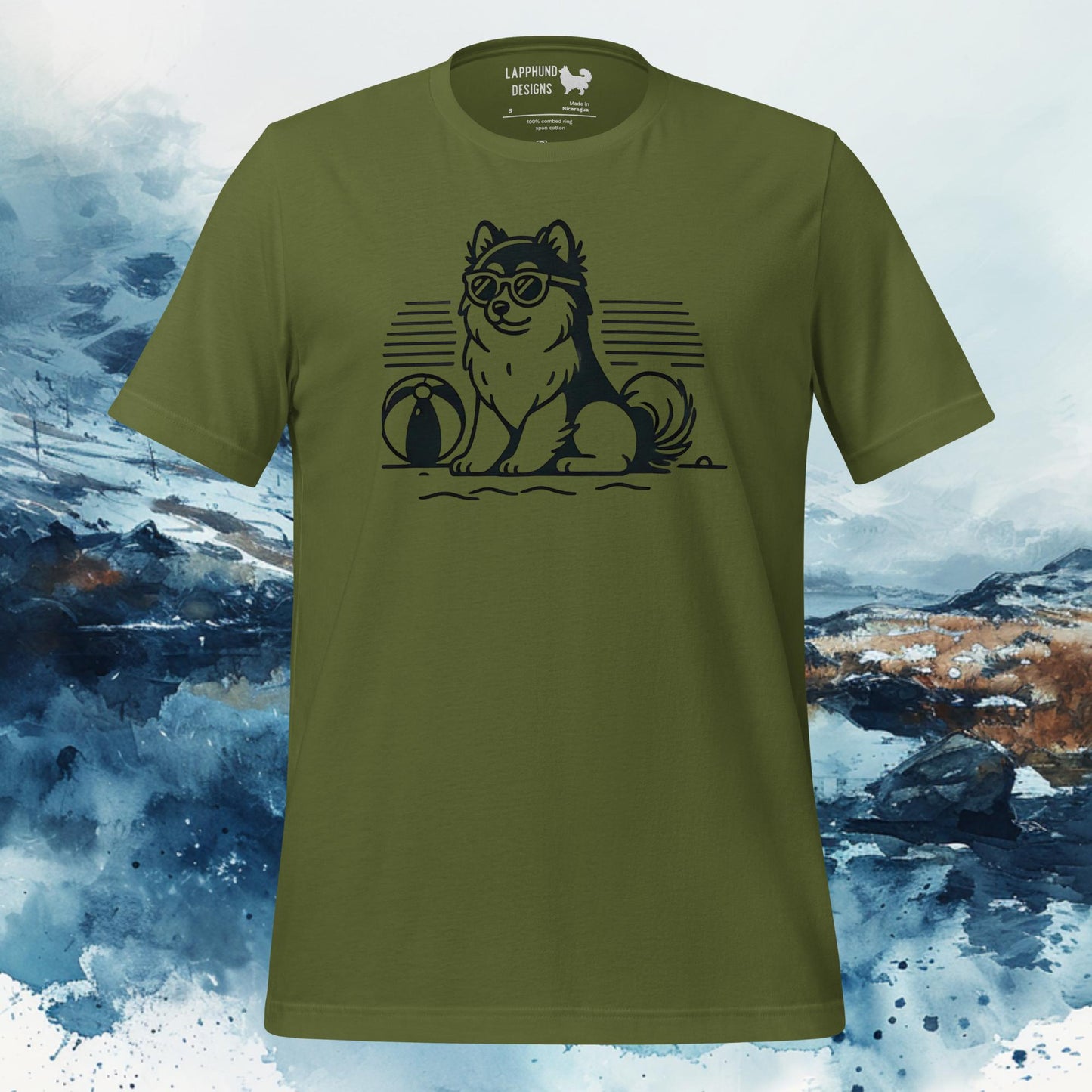 Beach Lapphund T-Shirt – Finnish Lapphund Summer Beach Design