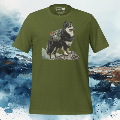 Mountain Guide Lapphund T-Shirt – Finnish Lapphund Hiking Adventure Design