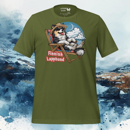 Relaxed Lapphund Vacation T-Shirt – Finnish Lapphund Leisure Design