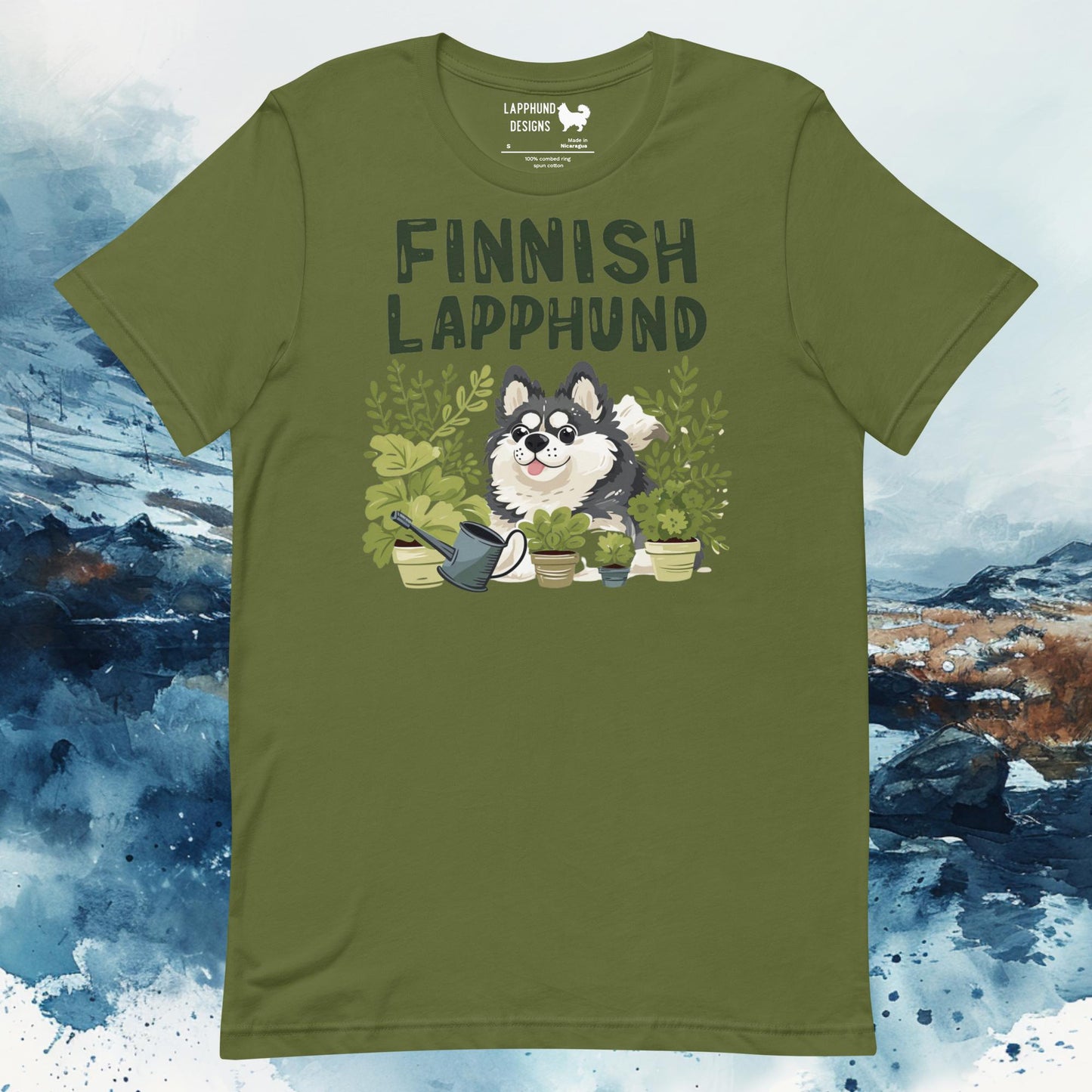 Plant Lover Lapphund T-Shirt – Finnish Lapphund Gardening Design