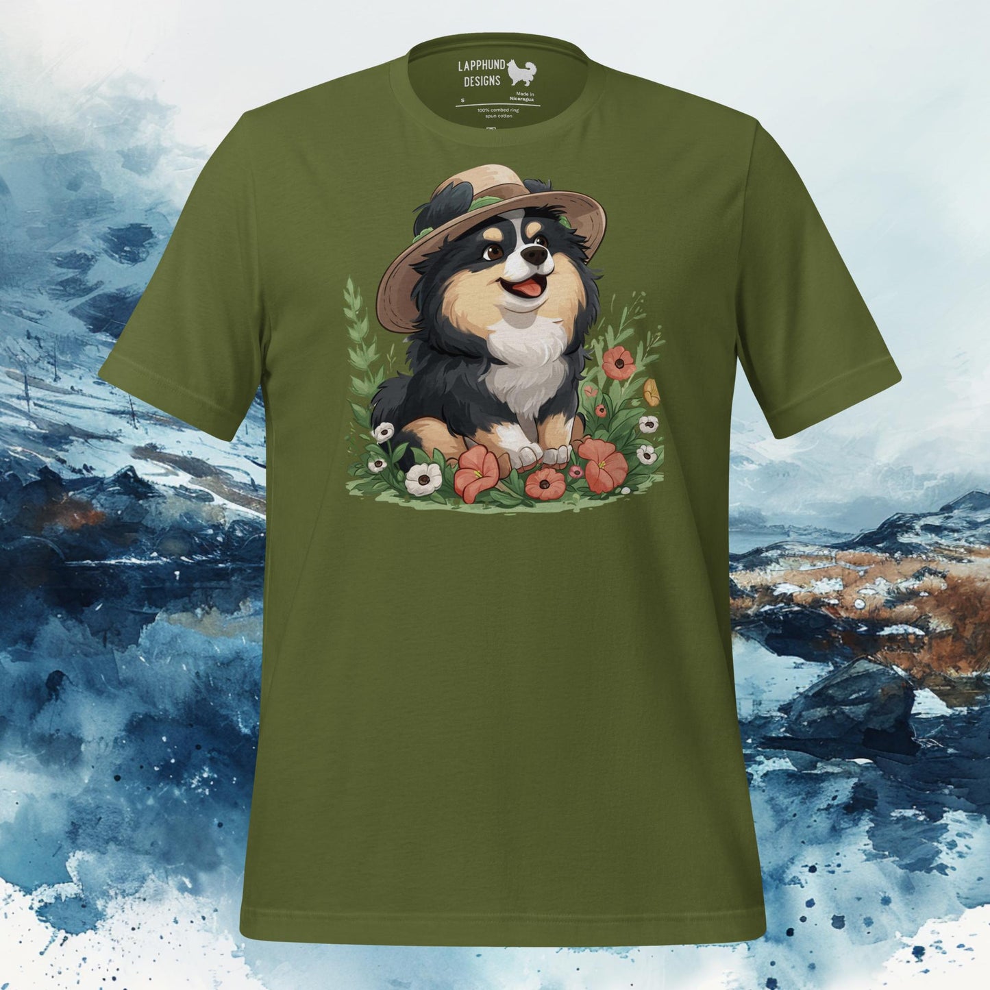 Finnish Lapphund T-Shirt – Floral Explorer Design for Nature Lovers