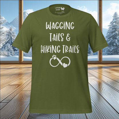 Wagging Tails & Hiking Trails T-Shirt – Perfect for Dog Lovers & Outdoor Adventurers