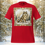 Finnish Lapphund Art Deco Wilderness Sunburst Illustration T-Shirt | Lapphund Designs