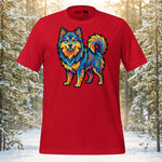 Finnish Lapphund Vibrant Geometric Color Pop Illustration T-Shirt | Lapphund Designs