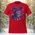 Finnish Lapphund Wizard Spellbook Fantasy Illustration T-Shirt | Lapphund Designs