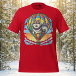 Finnish Lapphund Hot Air Balloon Sky Adventure Illustration T-Shirt | Lapphund Designs