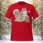 Finnish Lapphund Cozy Lap Cuddle Relaxed Companion Illustration T-Shirt | Lapphund Designs
