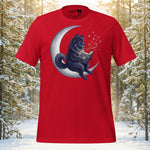 Finnish Lapphund Crescent Moon Night Magic Illustration T-Shirt | Lapphund Designs