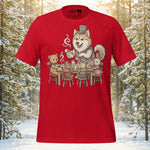 Finnish Lapphund Whimsical Tea Party Cozy Gathering Illustration T-Shirt | Lapphund Designs