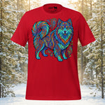 Finnish Lapphund Psychedelic Swirl Color Flow Illustration T-Shirt | Lapphund Designs