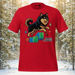 Finnish Lapphund Pixel Platform Jump Retro Game Illustration T-Shirt | Lapphund Designs