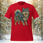 Finnish Lapphund Painterly Texture Layered Brushstroke Illustration T-Shirt | Lapphund Designs