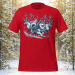 Finnish Lapphund Nordic Mythic Winter Hunt Illustration T-Shirt | Lapphund Designs