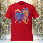 Finnish Lapphund Vibrant Aurora Swirl Style Tee | Lapphund Designs
