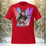 Finnish Lapphund Rock Legend Electric Guitar Graphic T-Shirt | Lapphund Designs