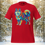 Finnish Lapphund Mosaic Prismatic Geometric Peak T-Shirt | Lapphund Designs