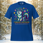 Finnish Lapphund Gamer Mode Neon Headset Illustration T-Shirt | Lapphund Designs