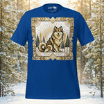 Finnish Lapphund Art Deco Wilderness Sunburst Illustration T-Shirt | Lapphund Designs