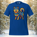 Finnish Lapphund Vibrant Geometric Color Pop Illustration T-Shirt | Lapphund Designs