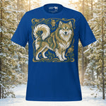 Finnish Lapphund Art Nouveau Woodland Frame Illustration T-Shirt | Lapphund Designs