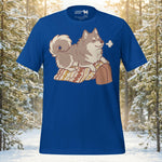 Finnish Lapphund Cozy Lap Cuddle Relaxed Companion Illustration T-Shirt | Lapphund Designs