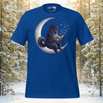 Finnish Lapphund Crescent Moon Night Magic Illustration T-Shirt | Lapphund Designs