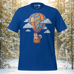 Finnish Lapphund Floating Hot Air Balloon Cloud Journey Illustration T-Shirt | Lapphund Designs