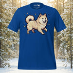Finnish Lapphund Pixel Style Playful Walk Illustration T-Shirt | Lapphund Designs