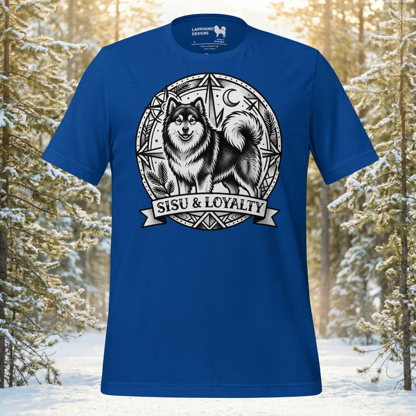Finnish Lapphund Sisu and Loyalty Heritage Graphic T-Shirt | Lapphund Designs