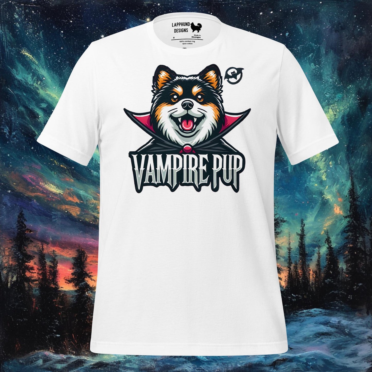 Vampire Pup T-paita – Suomen lapinkoira Halloween Vampire Design