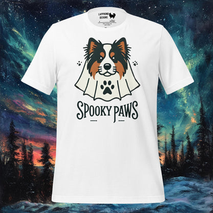 Spooky Paws T-paita – Finnish Lapphund Ghost Halloween Design