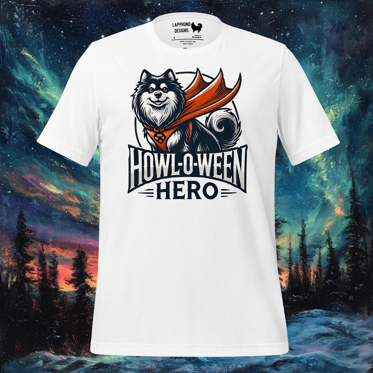 Howl-O-Ween Hero T-paita – Suomen lapinkoiran supersankari Halloween Design