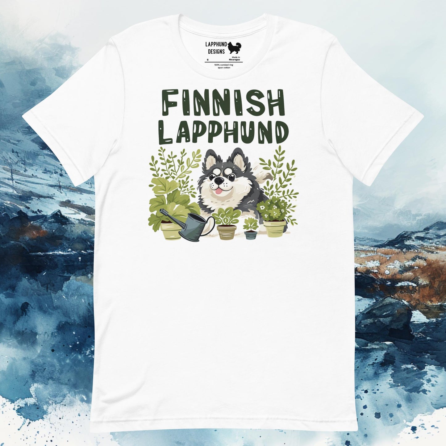 Plant Lover Lapphund T-Shirt – Finnish Lapphund Gardening Design