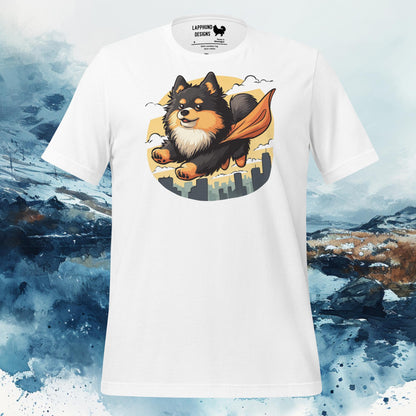 Super Pup Lapphund T-Shirt – Finnish Lapphund Heroic Adventure Design