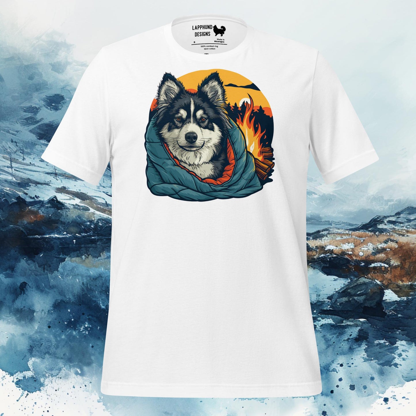 Finnish Lapphund T-Shirt – Campfire Bliss Design for Nature Lovers