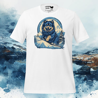 Finnish Lapphund T-Shirt – Snowboarding Adventure Design for Outdoor Lovers