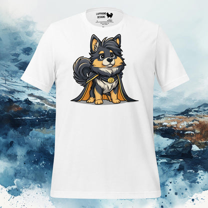 Finnish Lapphund T-Shirt – Majestic Lappie in Golden Cape Illustration