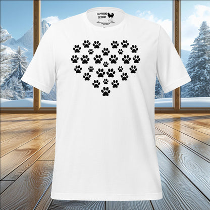 Paw Print Heart T-Shirt – Perfect for Dog Lovers & Outdoor Adventures