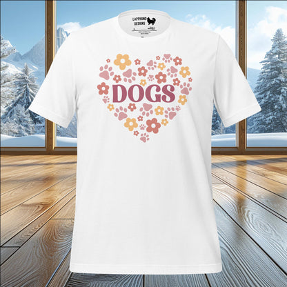 Floral Dogs Heart T-Shirt – Perfect for Dog Lovers with a Love for Nature