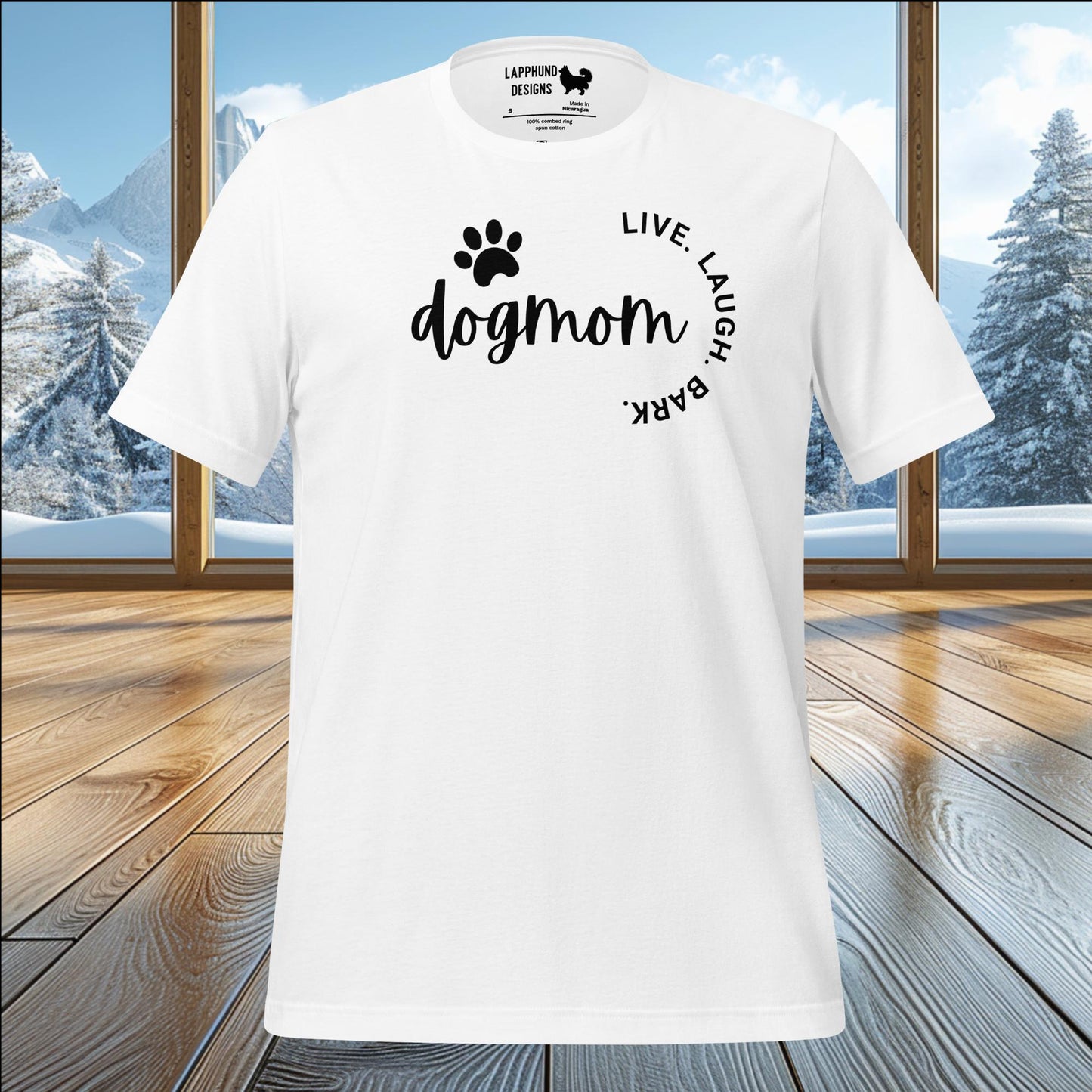 Dog Mom Live Laugh Bark T-Shirt – Perfect for Proud Dog Moms & Pet Lovers