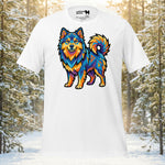 Finnish Lapphund Vibrant Geometric Color Pop Illustration T-Shirt | Lapphund Designs
