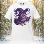 Finnish Lapphund Wizard Spellbook Fantasy Illustration T-Shirt | Lapphund Designs