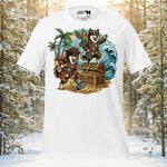 Finnish Lapphund Pirate Treasure Island Adventure Illustration T-Shirt | Lapphund Designs