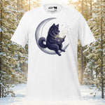 Finnish Lapphund Crescent Moon Night Magic Illustration T-Shirt | Lapphund Designs